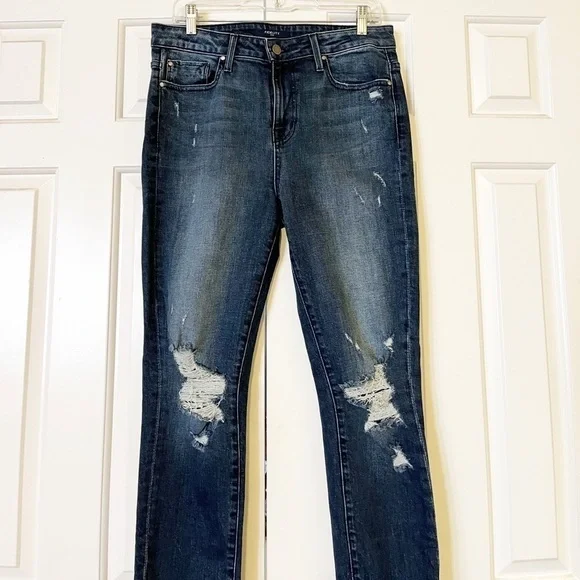 Fidelity denim Gwen high rise skinny Abbot vintage w holes distressed jeans. 29 - Picture 2 of 15